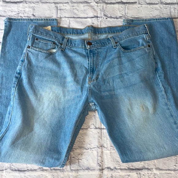 Hollister Light Acid Wash Denim Slim Straight Fit Mens 38x34 Casual Jean Pants - Picture 5 of 14